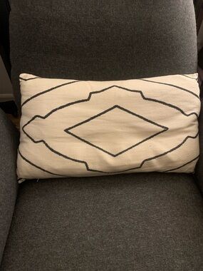 Decorative Cream & Black Geometric Pillow